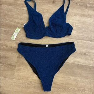 Sparkling Dark Blue Bikini Set